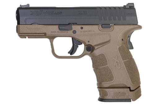 Springfield XDS Mod.2 3.3 Single Stack 45 ACP Pistol with Fiber Optic Sight and Two Tone FDE/Black Finish